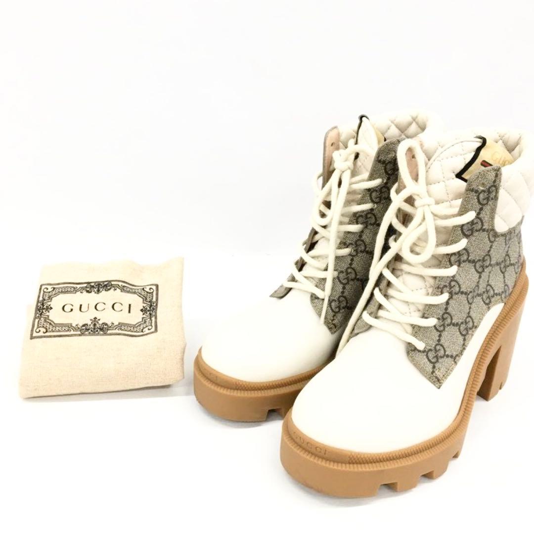 GUCCI グッチ ショートブーツ　 GGサイズ37 保存袋付き