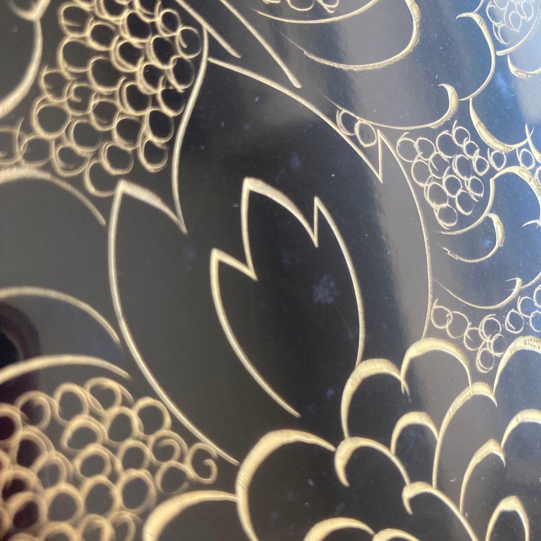 輪島塗　茶櫃　牡丹唐草　沈金