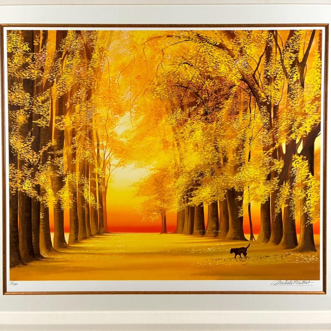 美品 ミッシェル・バテュ「フォーシーズン秋」シルクスクリーン 大作 直筆サイン入