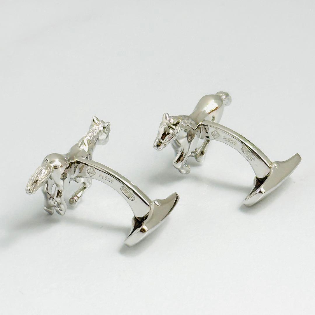 未使用級　希少　Dunhill ホース　カフス　925 馬　アニマル　シルバー