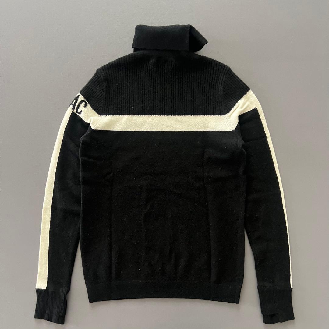 WAAC ワック　タートルネック　セーター　カシミア ゴルフ　カシミヤ　ロゴ　黒