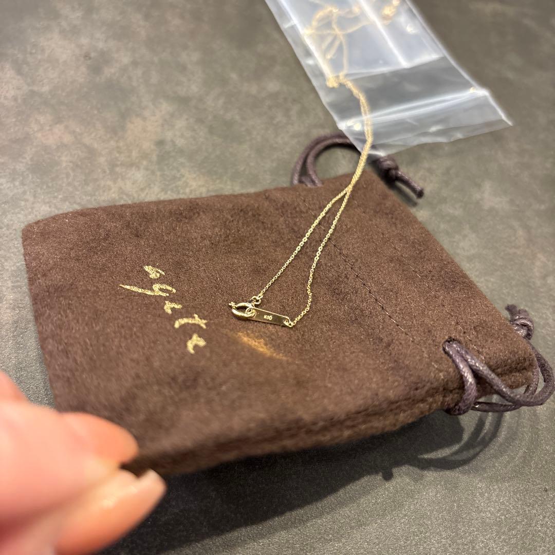 agete アガット　k10 Y字　ネックレス　イエローゴールド