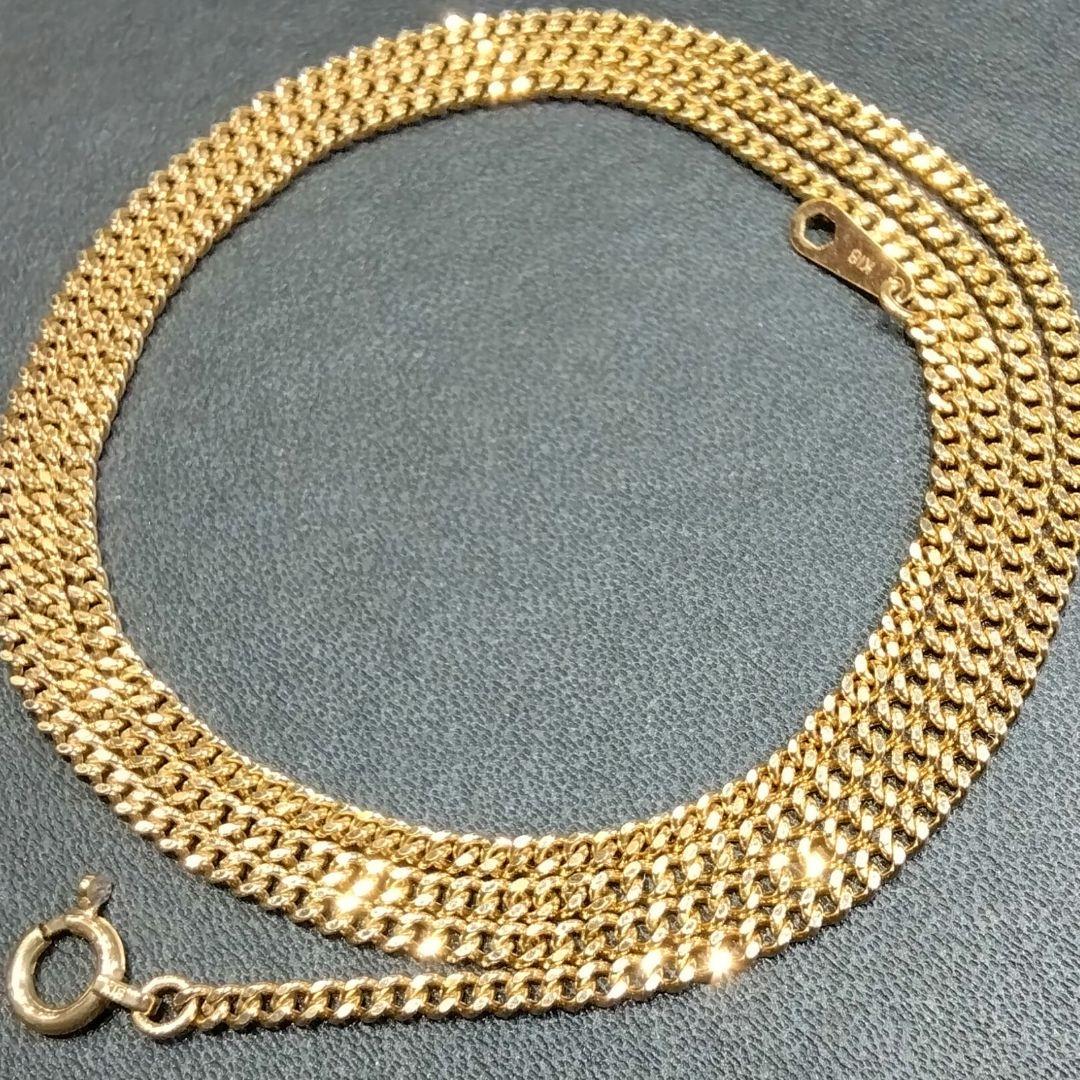 K18✨ゴールド✨2面喜平型✨シンプルチェーンネックレス✨約50.5㎝✨3㌘✨