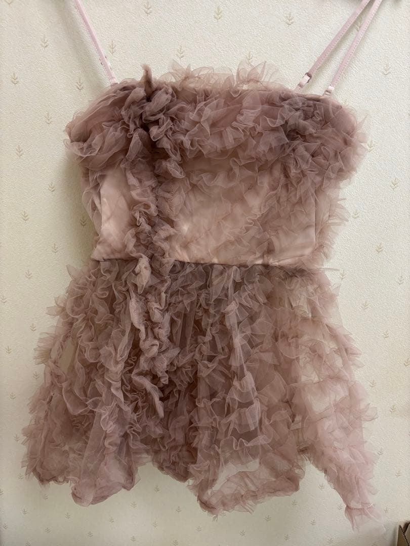 スナイデル❤︎チュール刺繍ベアペプラムトップス　ピンク