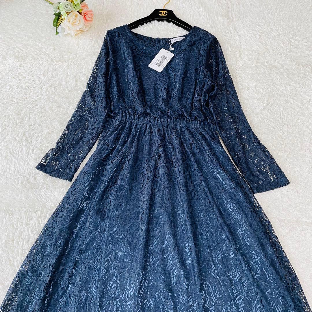 新品タグ付✨大きいサイズ✨マザーズドレス　マキシ丈　結婚式　ネイビー　XXL