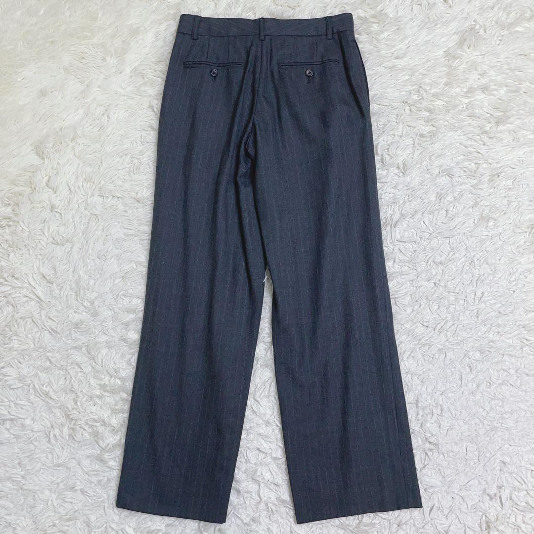 美品 マーガレットハウエル セットアップ スーツ ウール ストライプ グレー