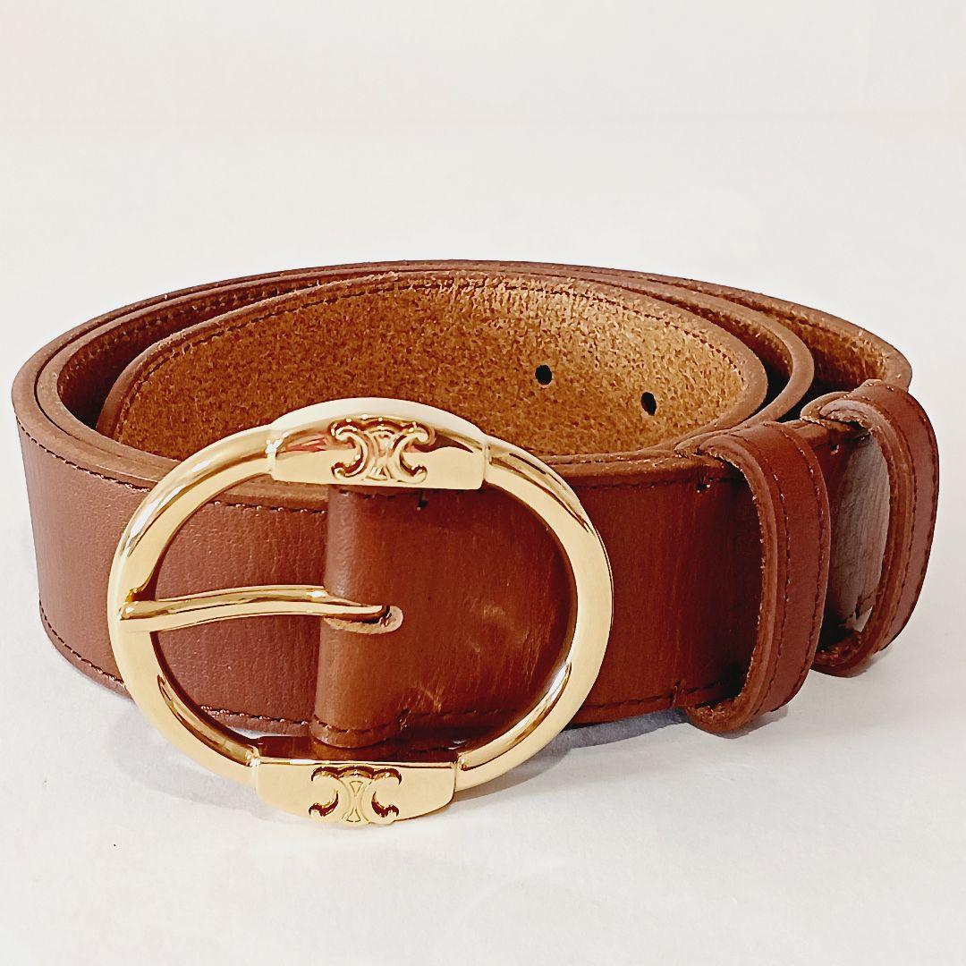 セリーヌ ベルト ダブルトリオンフ 85 ラージ 35mm ブラウン