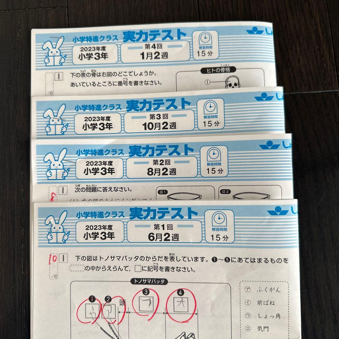 奨学社　小3 理科　1年分　しょうがく社　リビューテスト　実力テスト