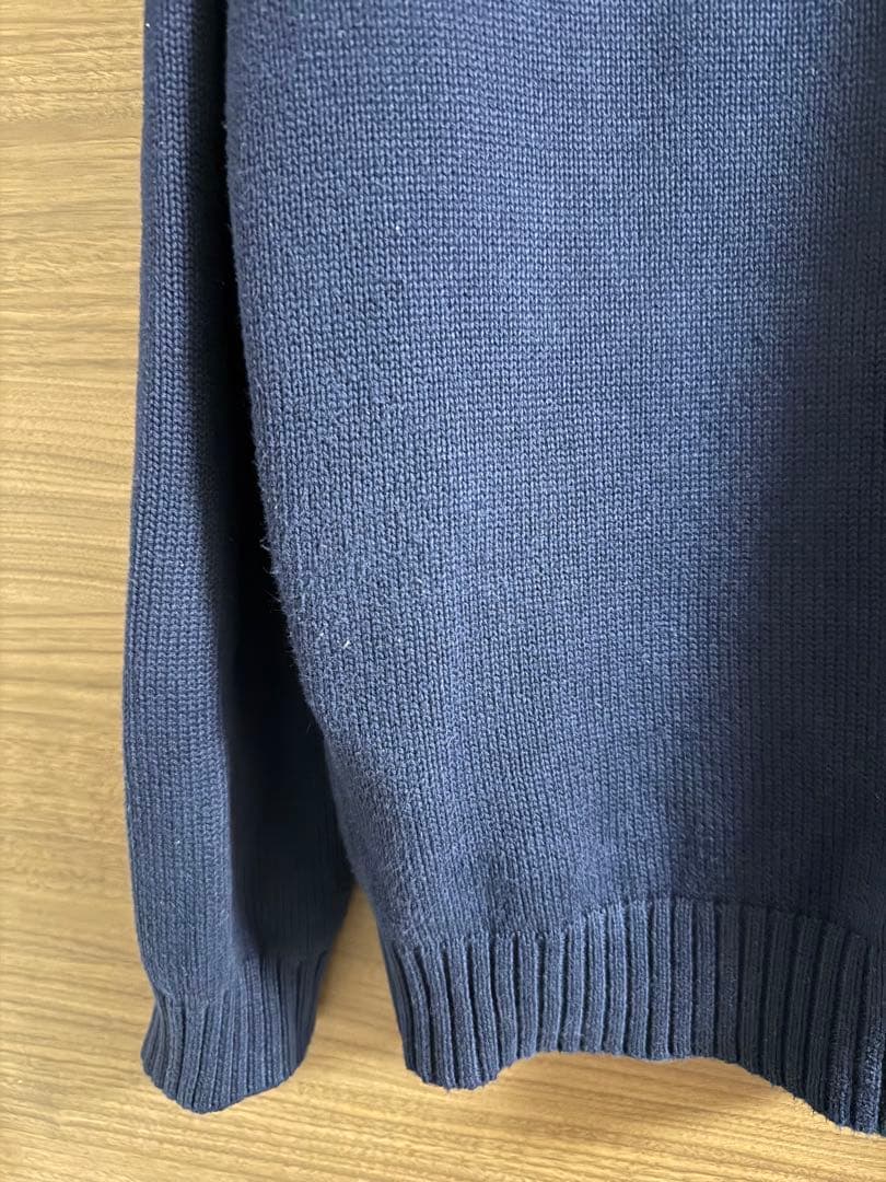 ラルフローレン　コットン　ニット　セーター　ネイビー　赤刺繍　M ポロ