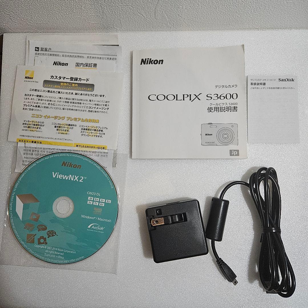 Nikon COOLPIX S3600 ピンク 動作確認済 8倍ズーム