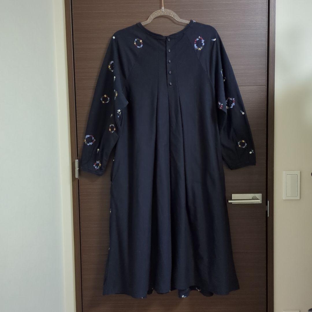 スーパーハッカ SUPER HAKKA フラワー刺繍 ワンピ フリーサイズ