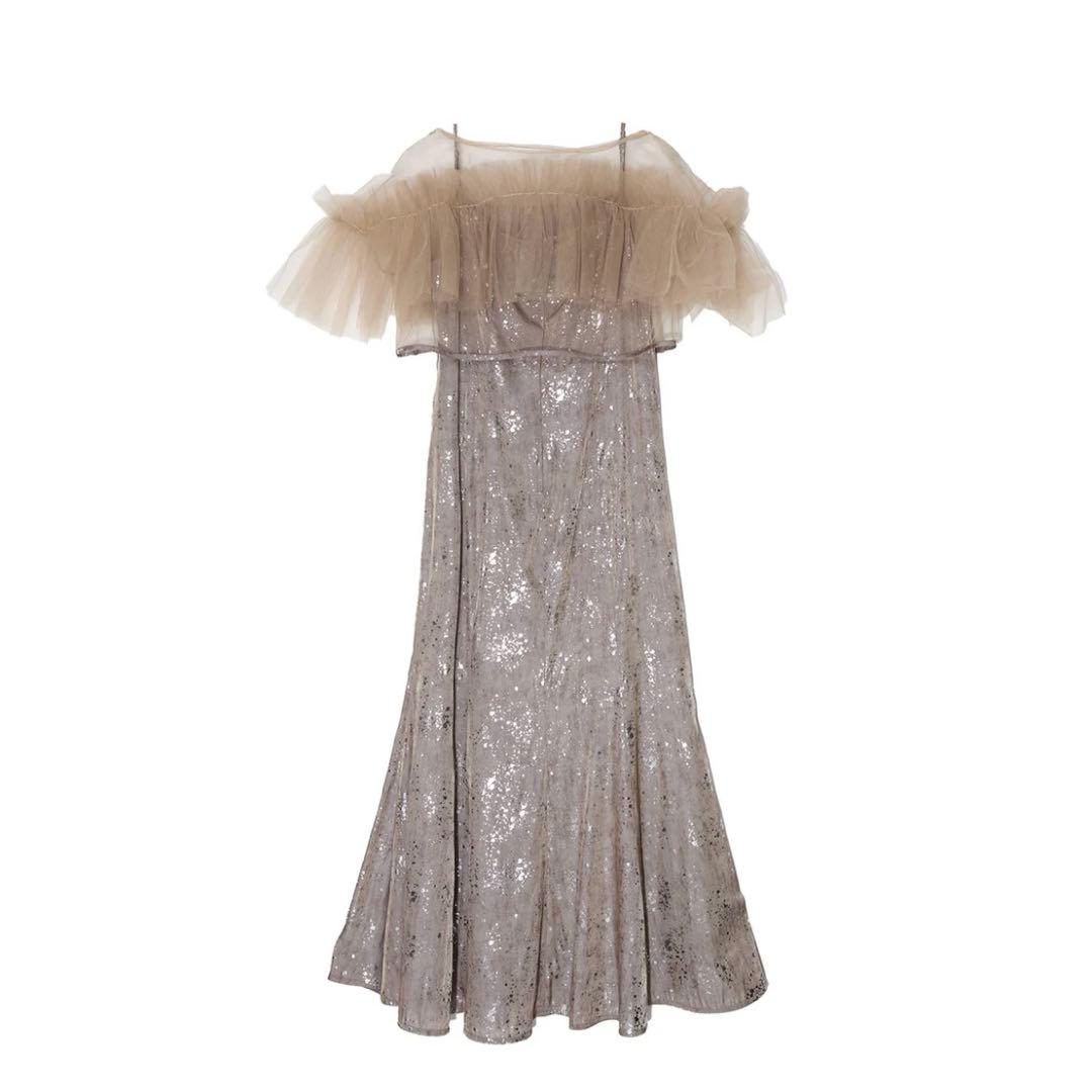 LEJA チュールフリルボレロペイントマーメイドワンピースドレス