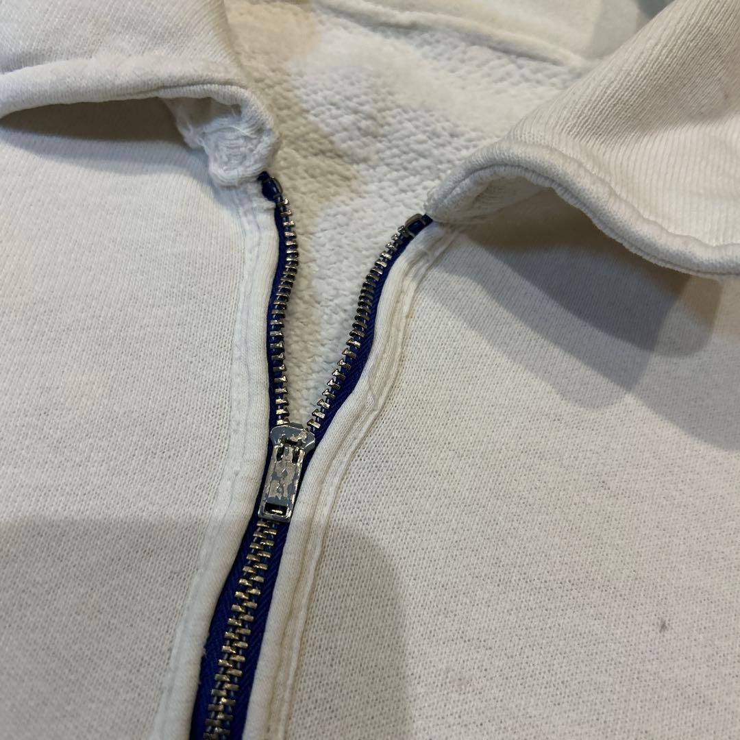 40s 50s ホワイト ハーフジップ スウェット