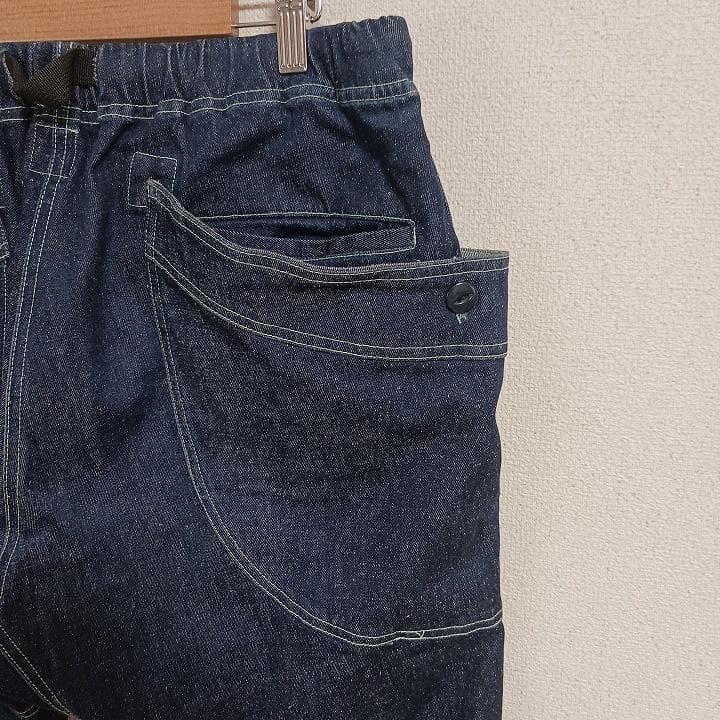 ゴースローキャラバン ネップ入りデニム 脇ポケットパンツ ブルー サイズ 5