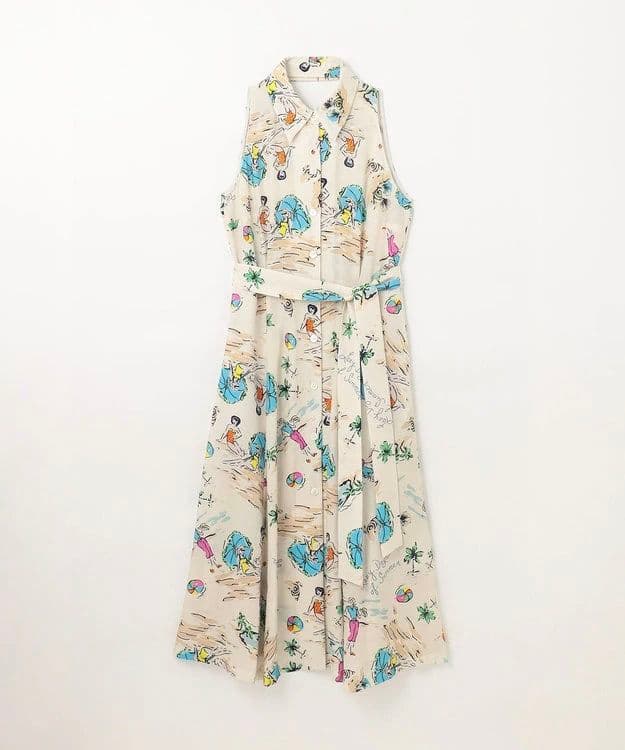 美品・36サイズ★GRACE CLASS　バックコンシャスプリントワンピース