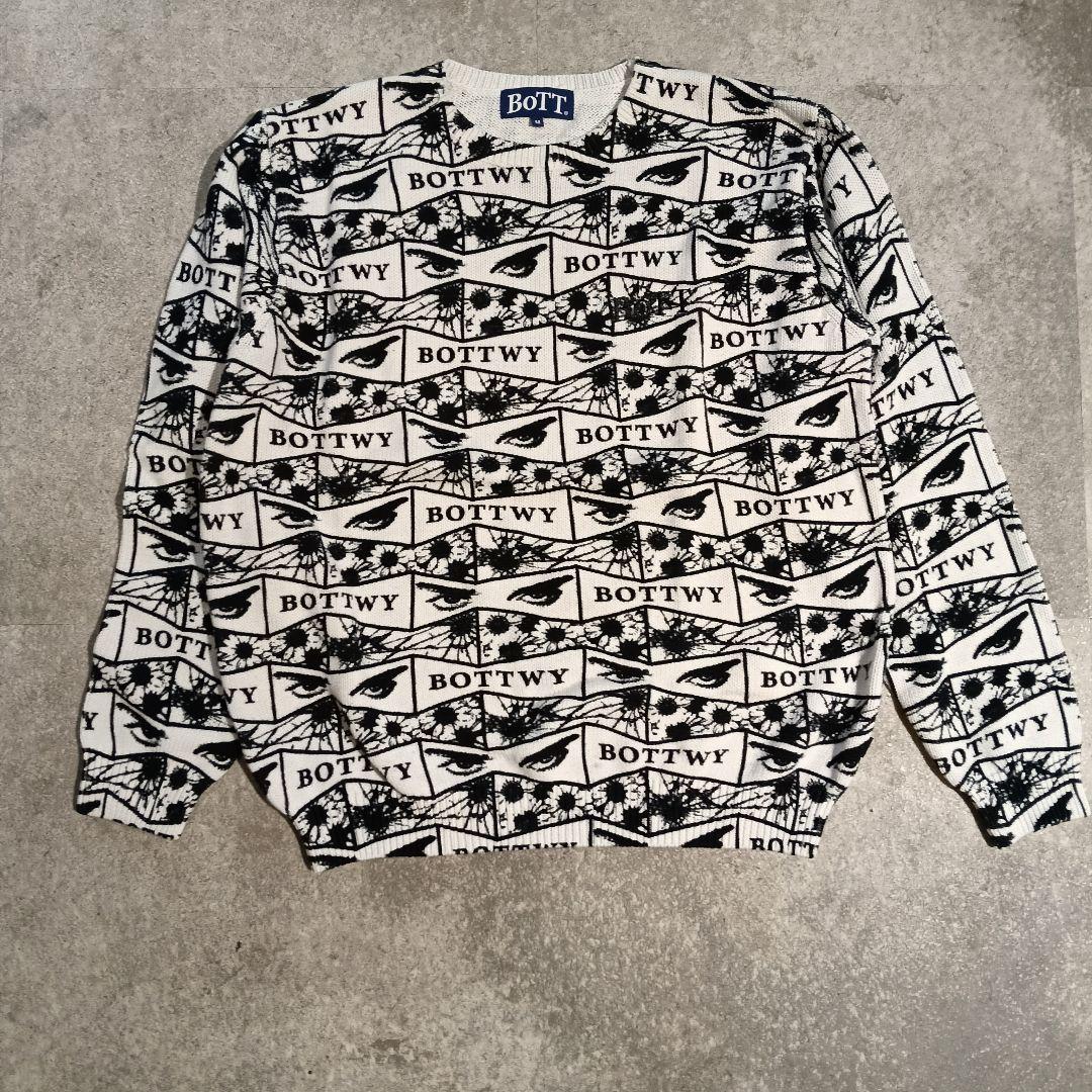 お*様 ホワイト M VERDY Ribbon Eyes Printed Kni