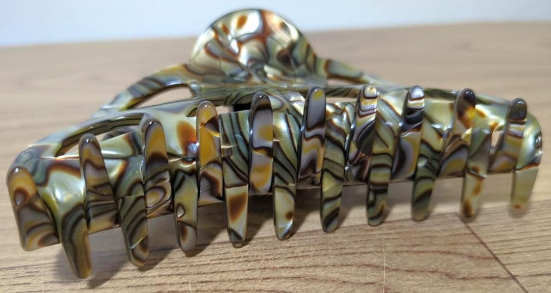 ［即OK］アレクサンドル ドゥ パリ ヘアクリップ オニキス Lサイズ ポーチ付