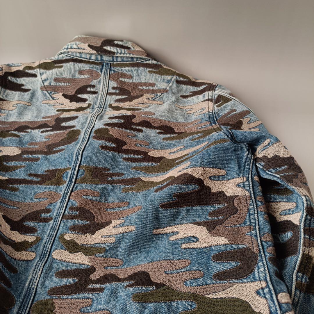 デンハム　カモフラージュ柄　デニムジャケット　Mサイズ
