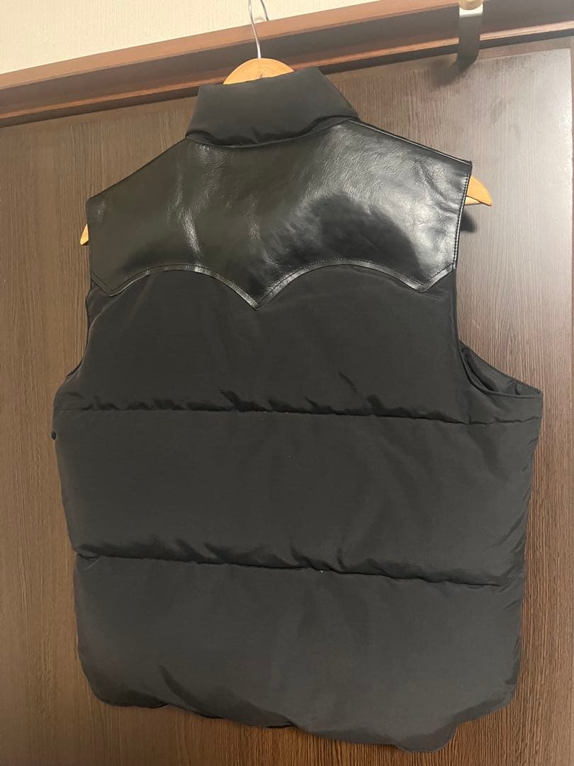 Sugar Cane ( シュガーケーン ) レザーヨークダウンベスト　ブラック