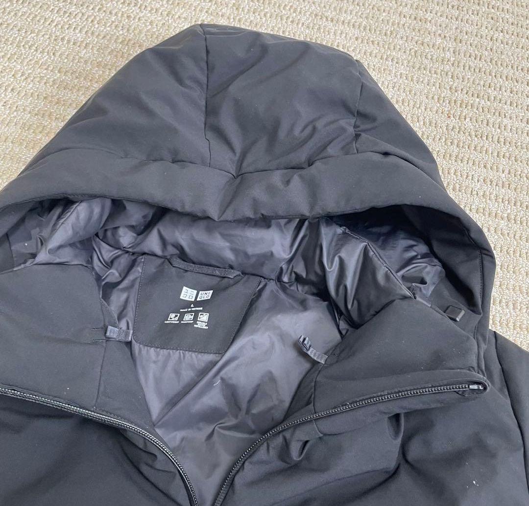 【美品】ユニクロ シームレスダウンパーカ 黒 サイズL