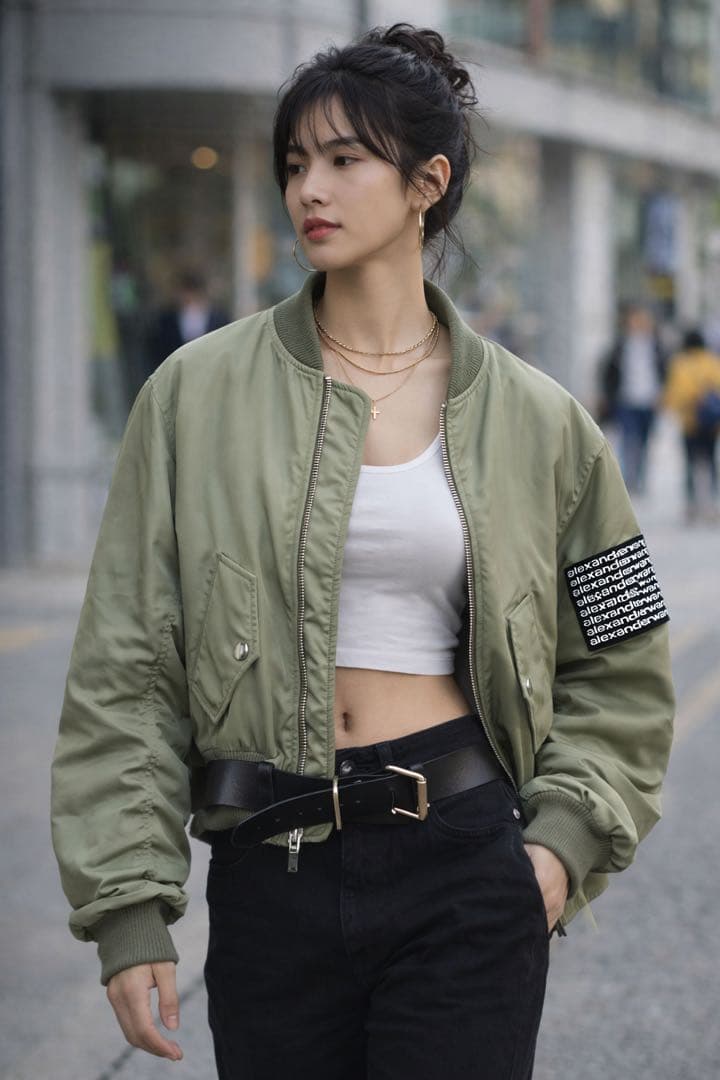 【定価20万円以上】Alexander Wang ベルト付き MA-1 カーキ
