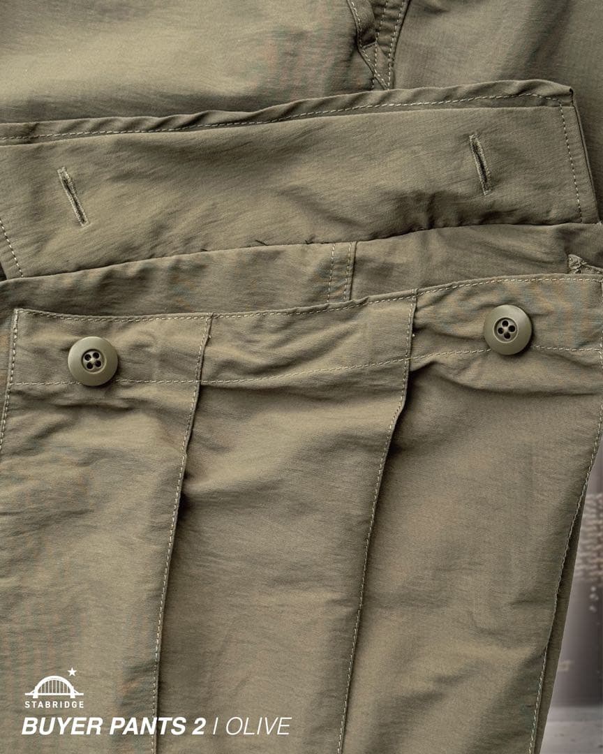 STABRIDGE Buyer Pants 2 Olive Lサイズ　試着のみ