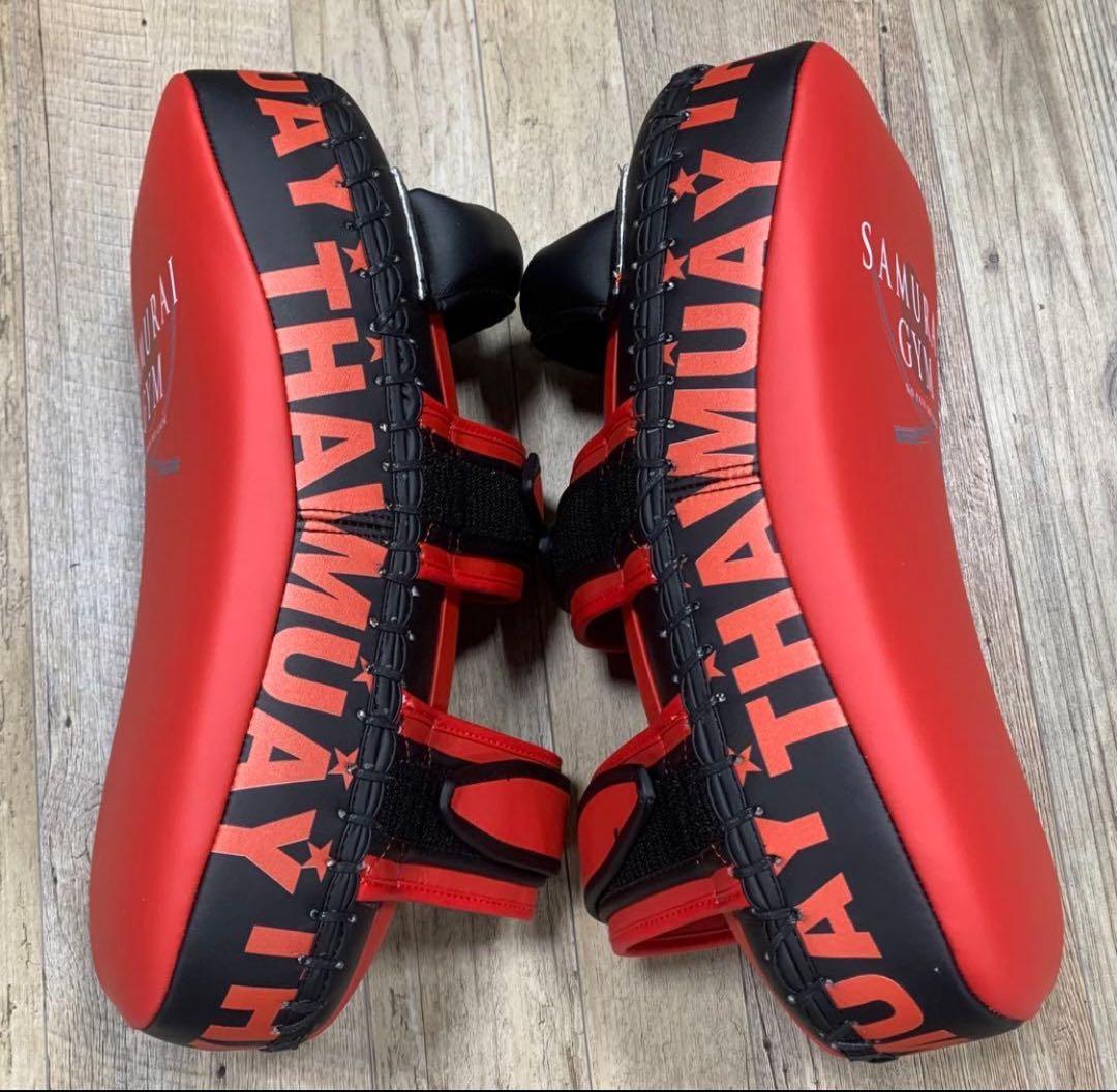SAMURAI GYM キックミット 新品 レッド/ブラック本草