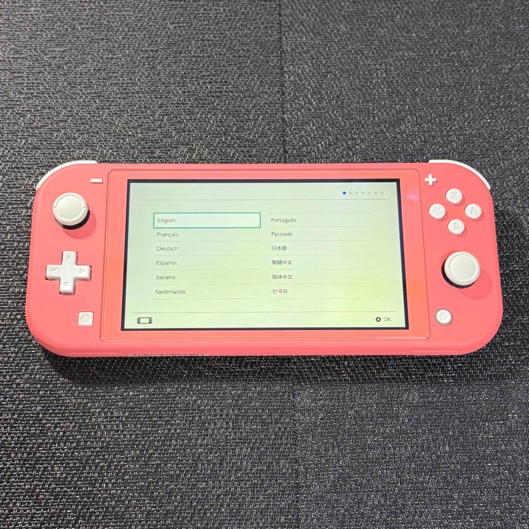 Nintendo Switch Lite本体コーラルピンク箱充電器専用ポーチ付き