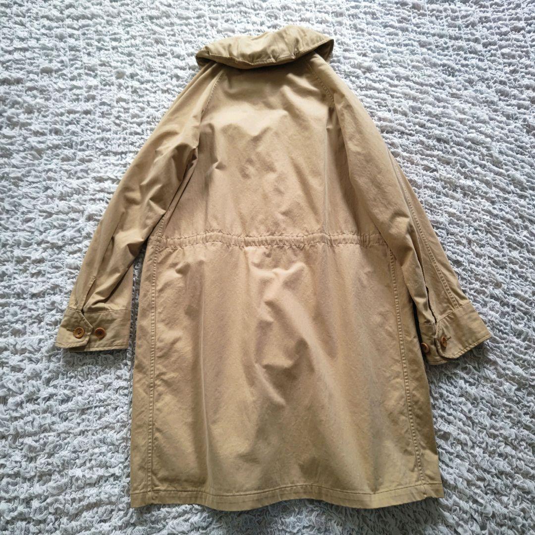 45rpm　コットン　丸襟　モッズコート　比翼　フード付き　ベージュ　2