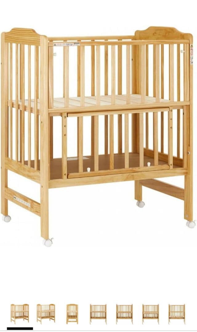 カトージ（KATOJI）ハイシート ミニベビーベッド ナチュラル　02022