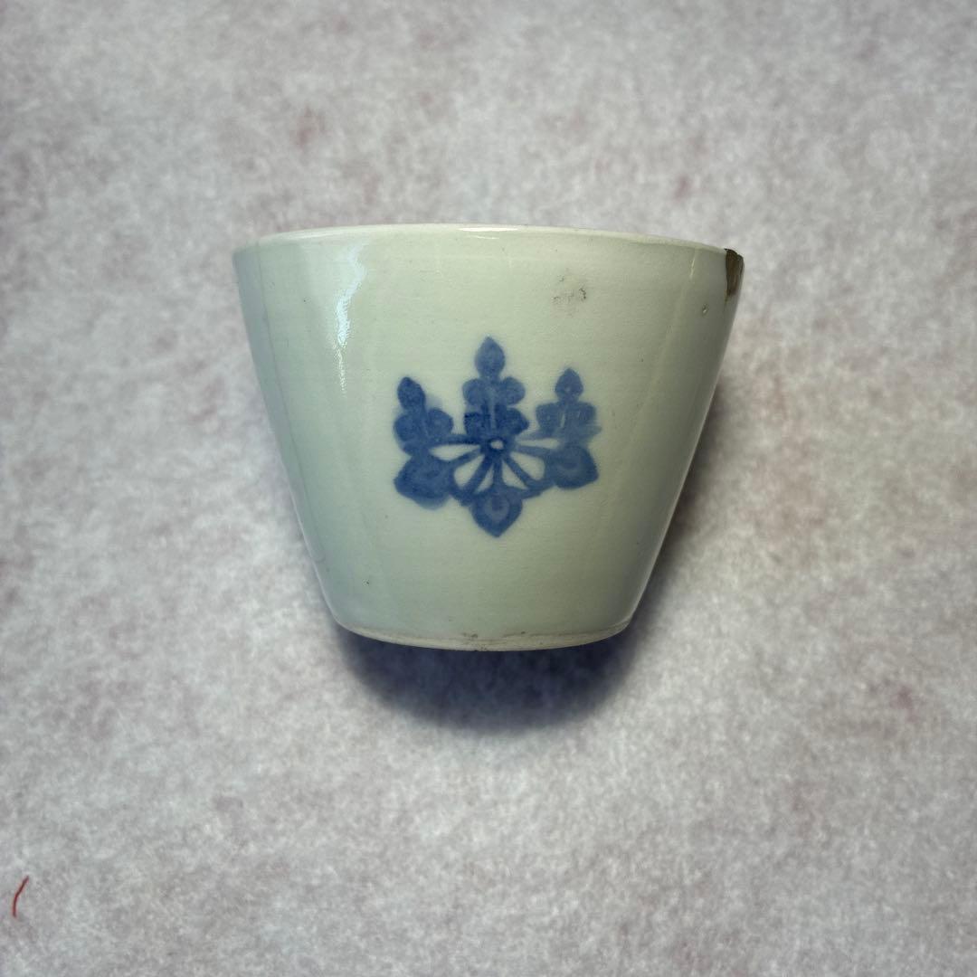 古伊万里　蒟蒻印判　桐　蕎麦猪口