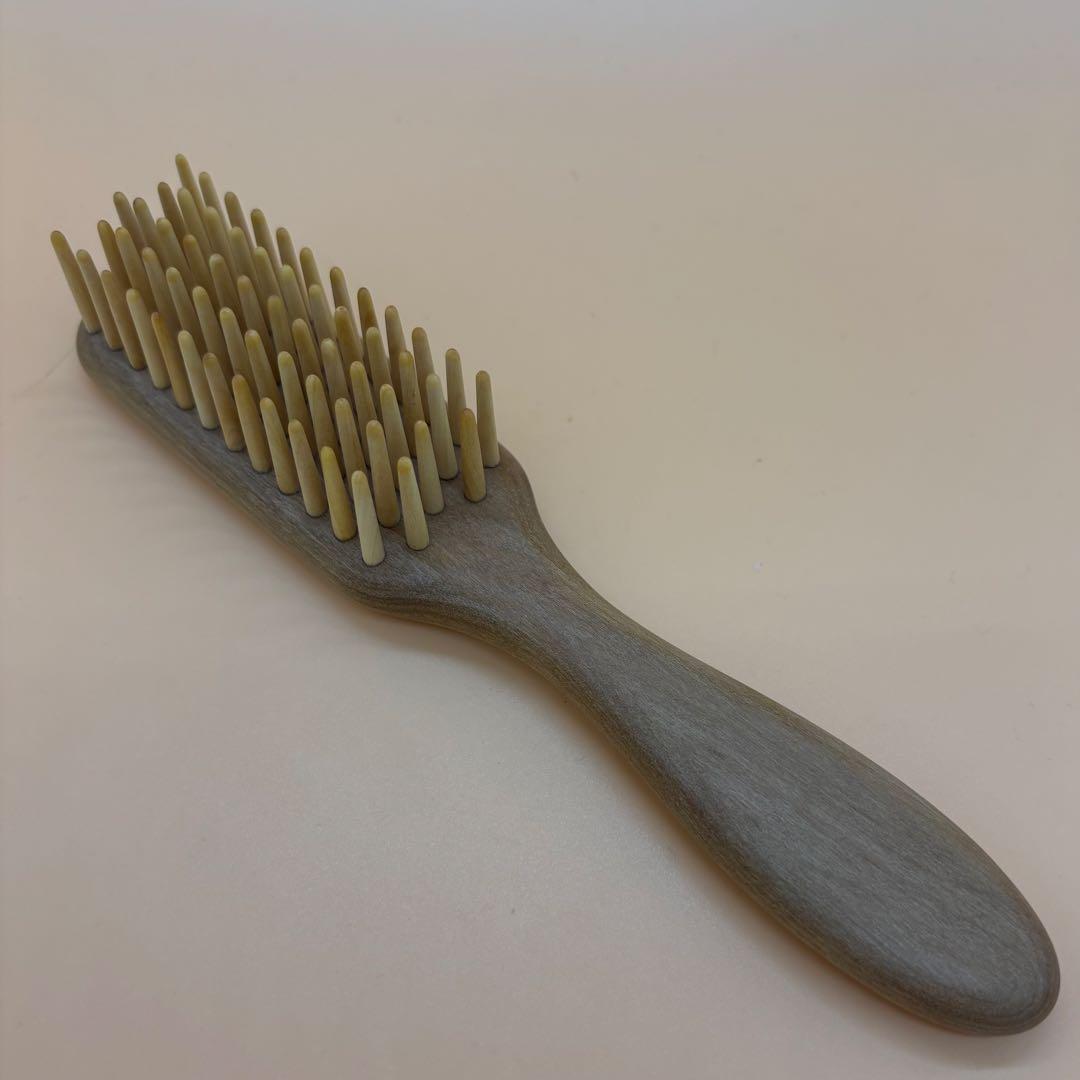 ★新品★別府つげ工芸★5列★ヘアブラシ★丸★つげブラ★黄楊★長さ約18.3cm★