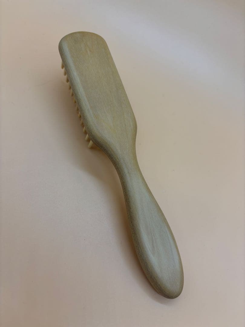 ★新品★別府つげ工芸★5列★ヘアブラシ★丸★つげブラ★黄楊★長さ約18.3cm★