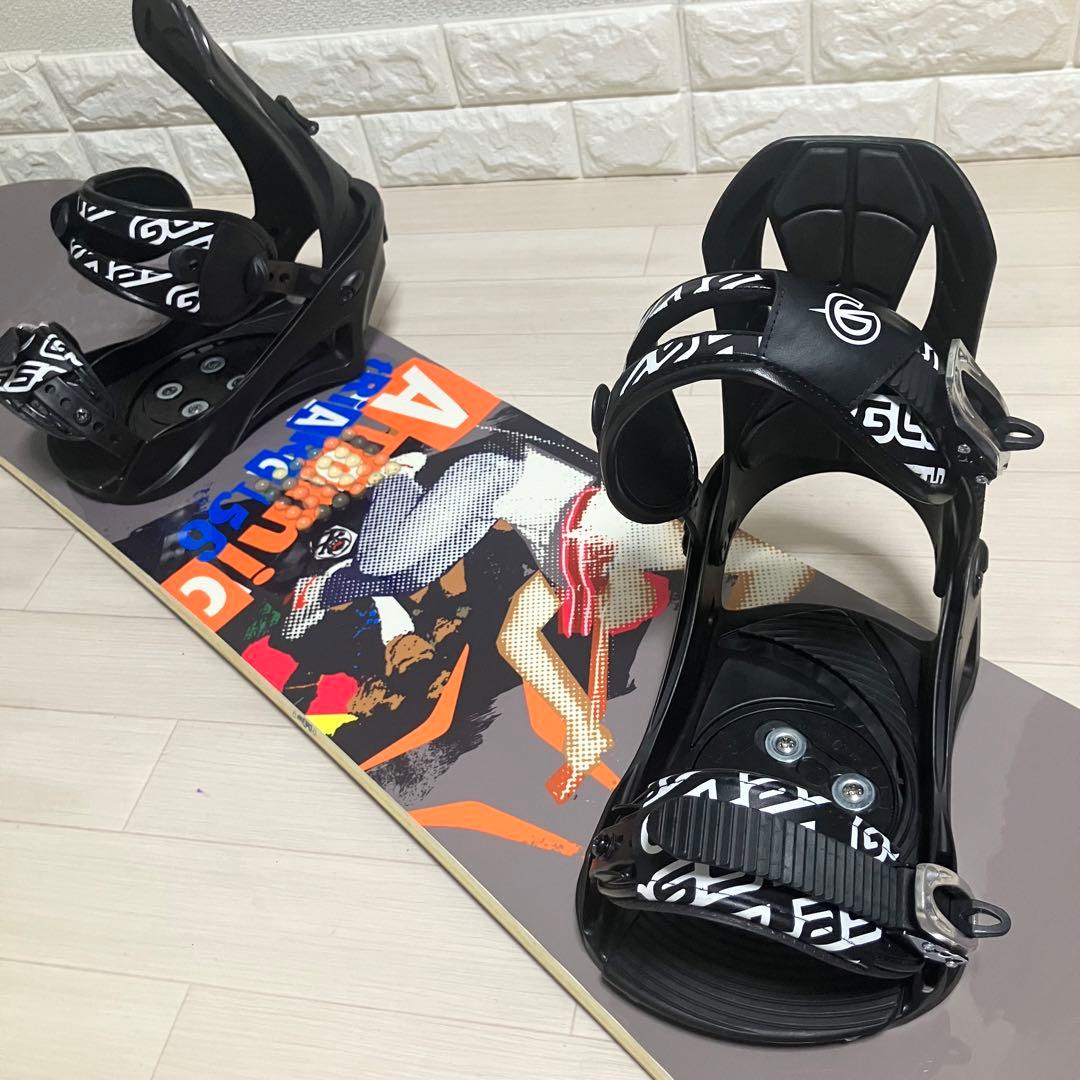 【良品】バック付/Atomic TRIARCアトミックスノーボードセットバインL