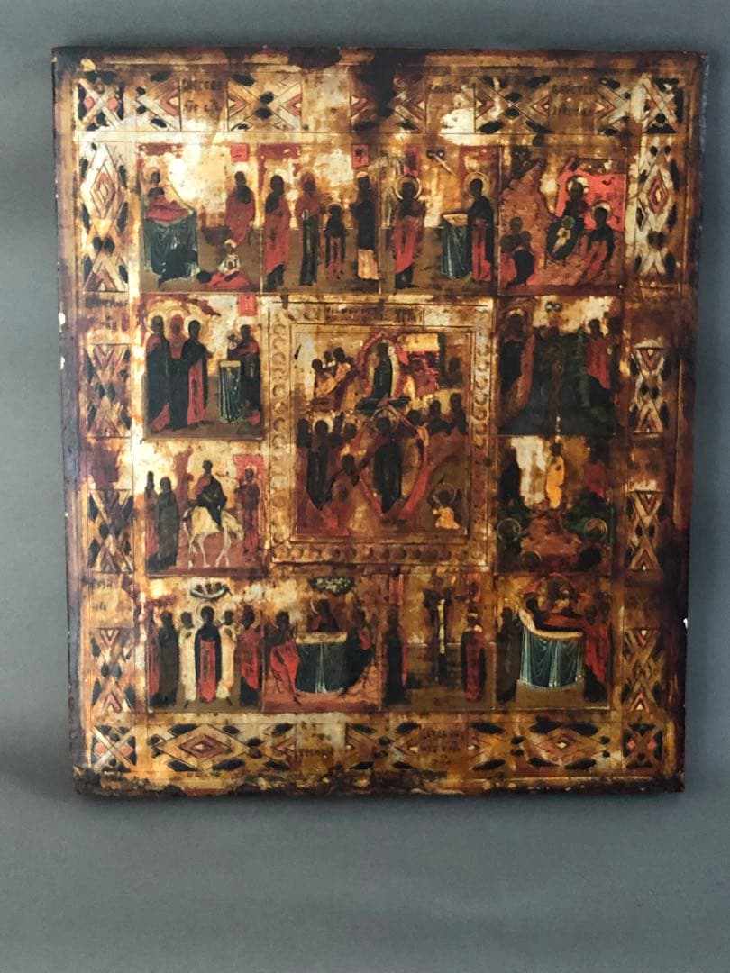 東欧イコン　本画　ラトビア　リガにて購入　キリスト教　宗教画