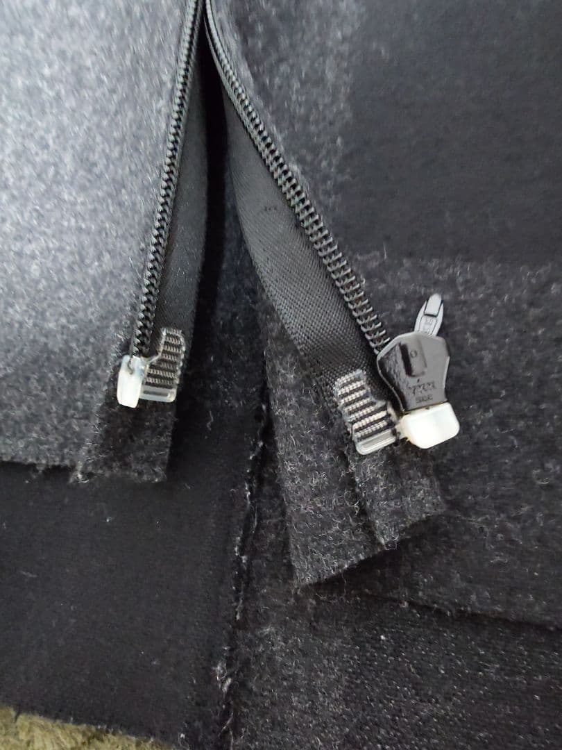 sunsea ブロックチェックメルトンレザージャケット