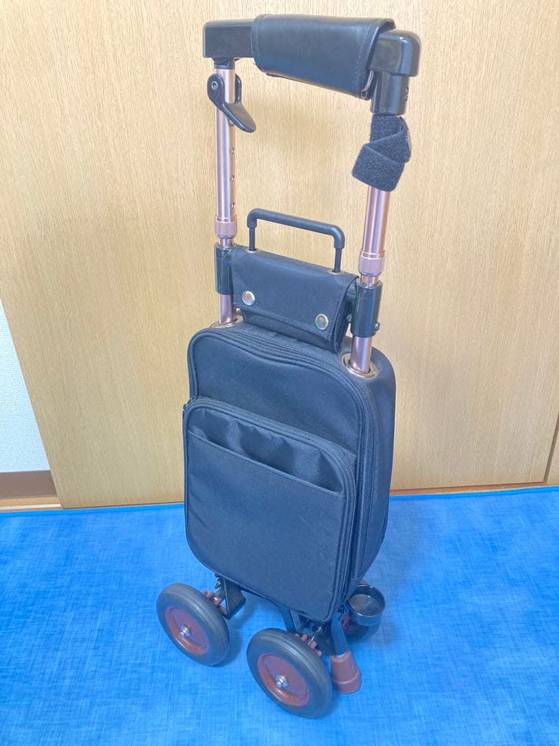 ☆ キャリーステッキライト168 シルバーカー 黒 介護用品 ショッピングカート