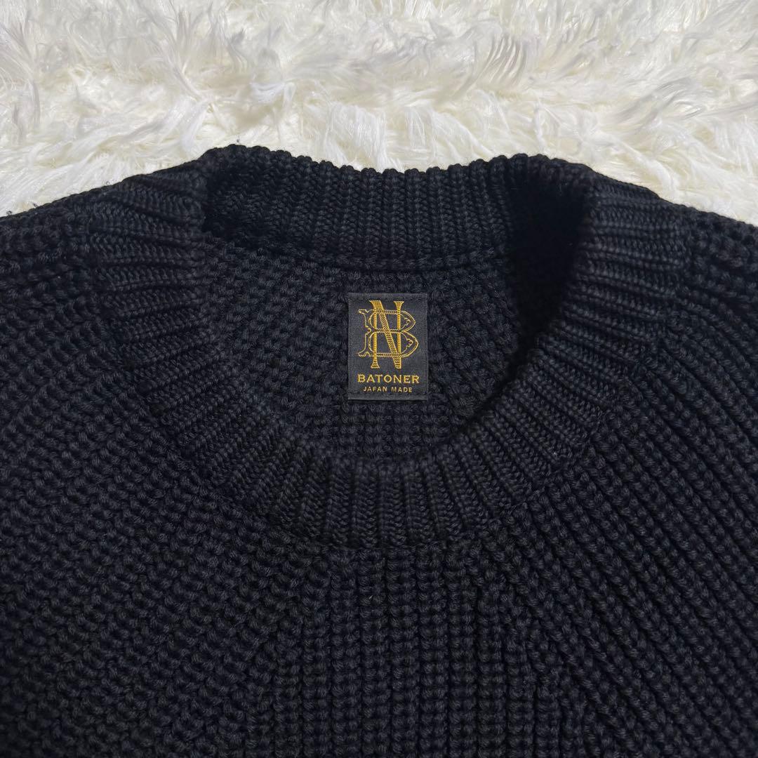 バトナー BATONER シグネチャー クルーネック ニット ブラック Mサイズ