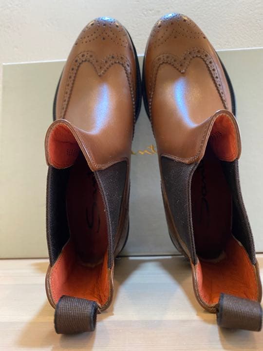 新品 SANTONI サントーニ サイドゴアブーツ フルブローグ ウィングチップ