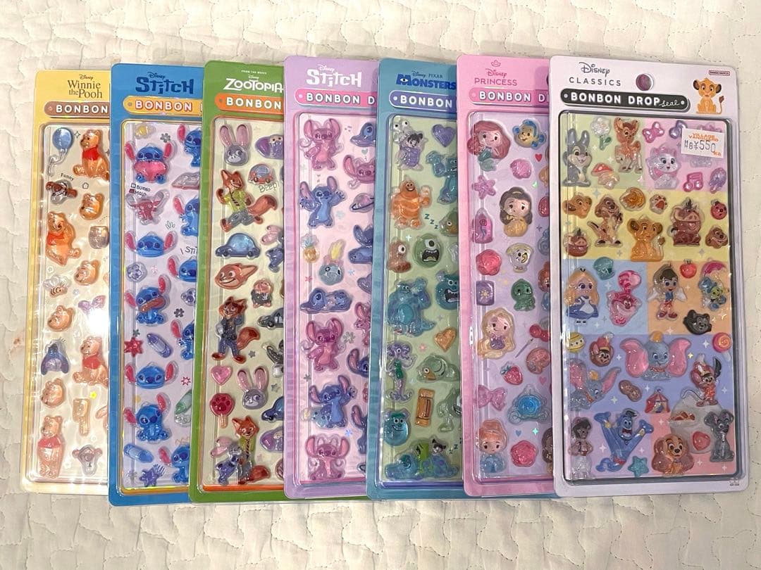 ディズニー　ボンボンドロップシール　7種セット
