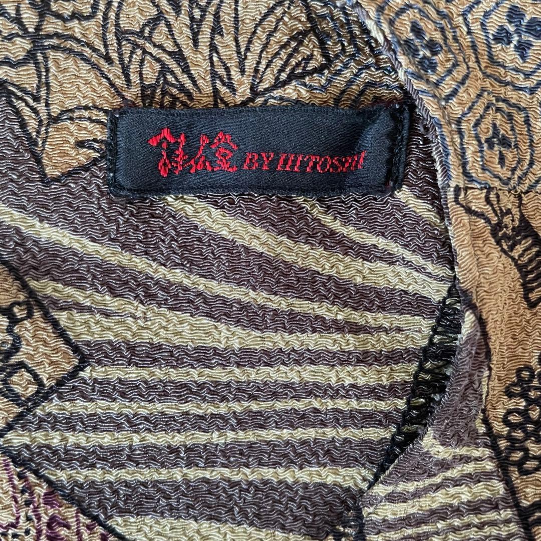 美品 詩仙堂 HITOSHI TAMURA ちりめん 手染め 和柄 チュニック