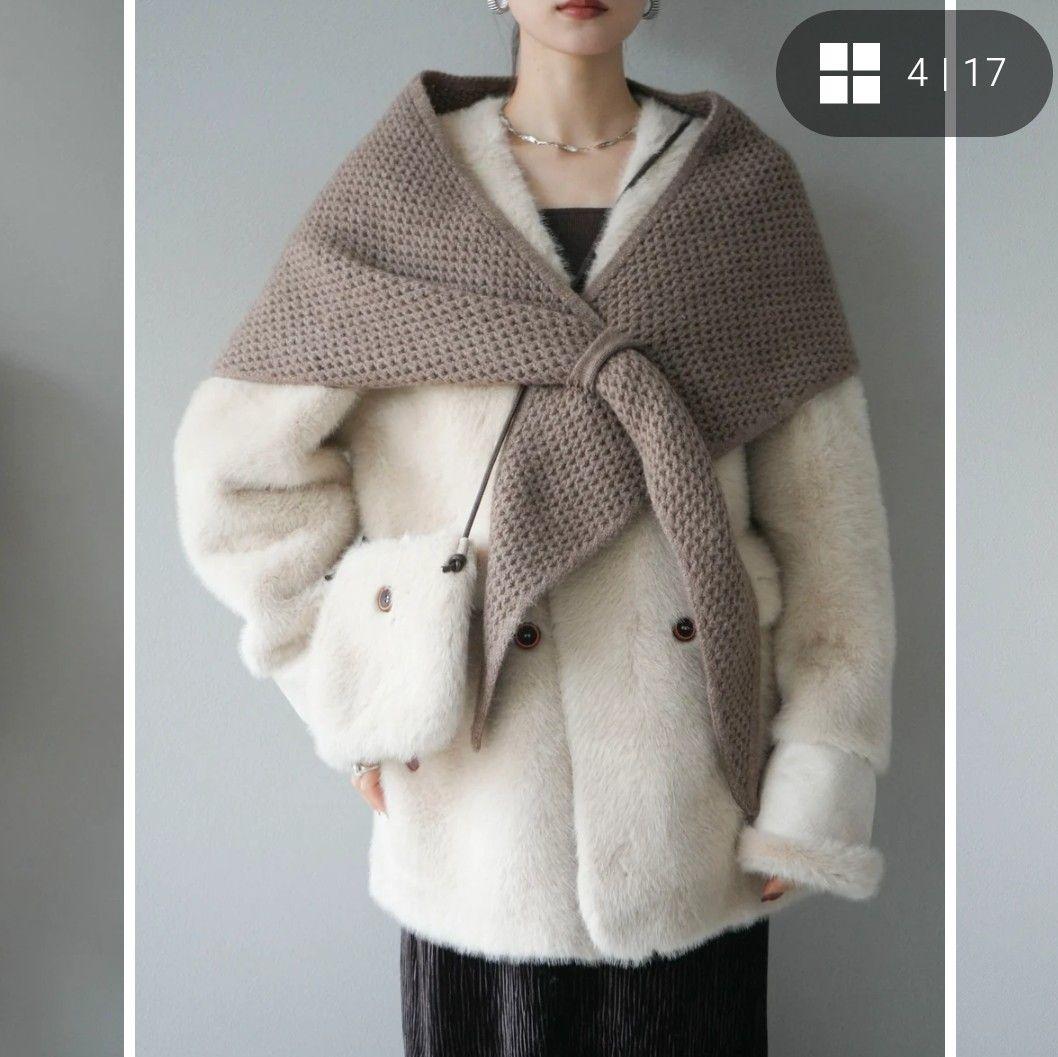 Lumier エコファーノーカラーコート