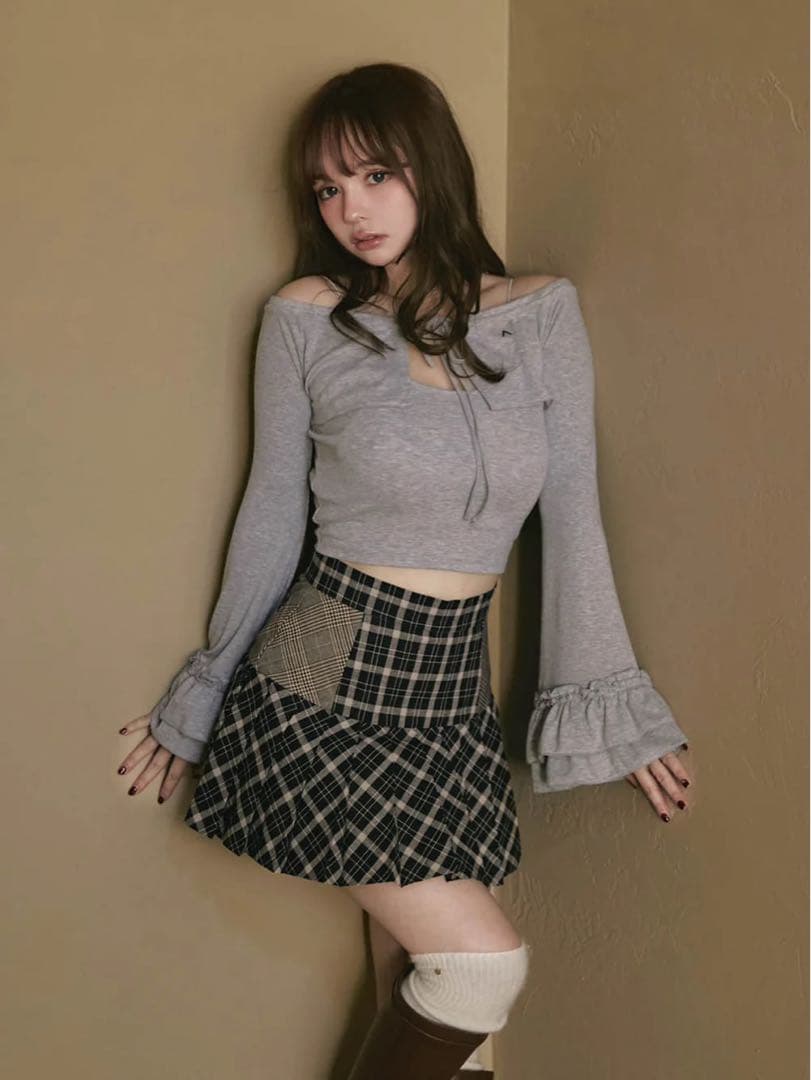 トップス Maddie mellow ribbon set andmary gray