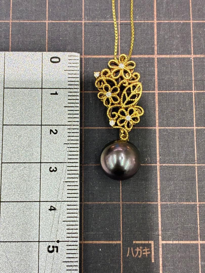 17: K18南洋真珠/ダイヤモンドネックレス