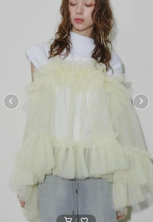 J1U　バイラベルエチュード★チュールボリュームフリルキャミソールチュニック