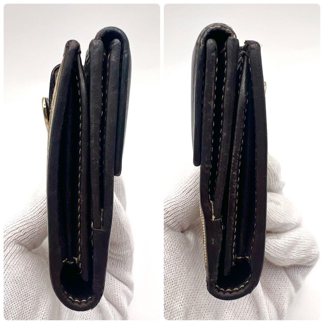 極美品✨GUCCI ラブリーハート GGキャンバス 長財布 Wホック 濃茶