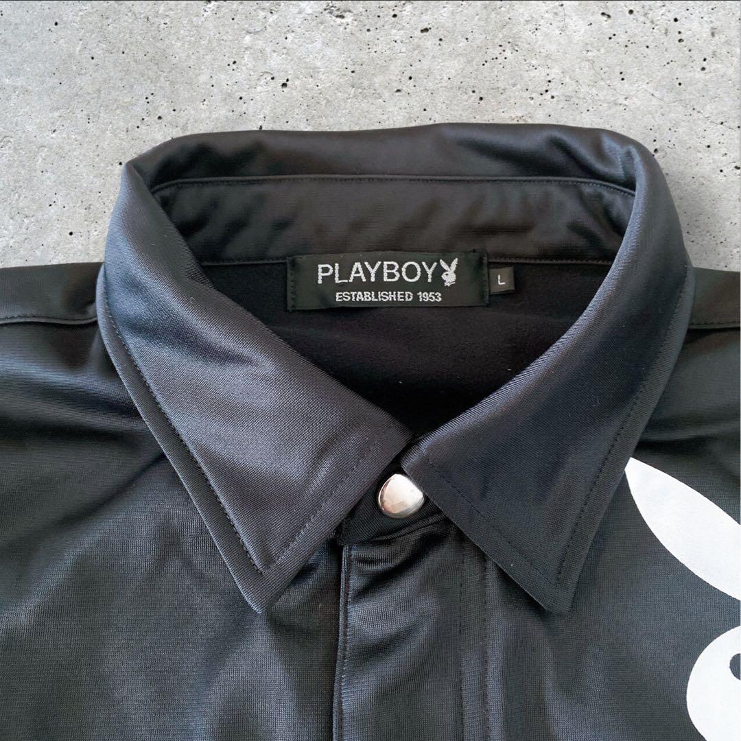 【美品】プレイボーイ　つなぎ カバーオール　バックプリント シルバー　【L】