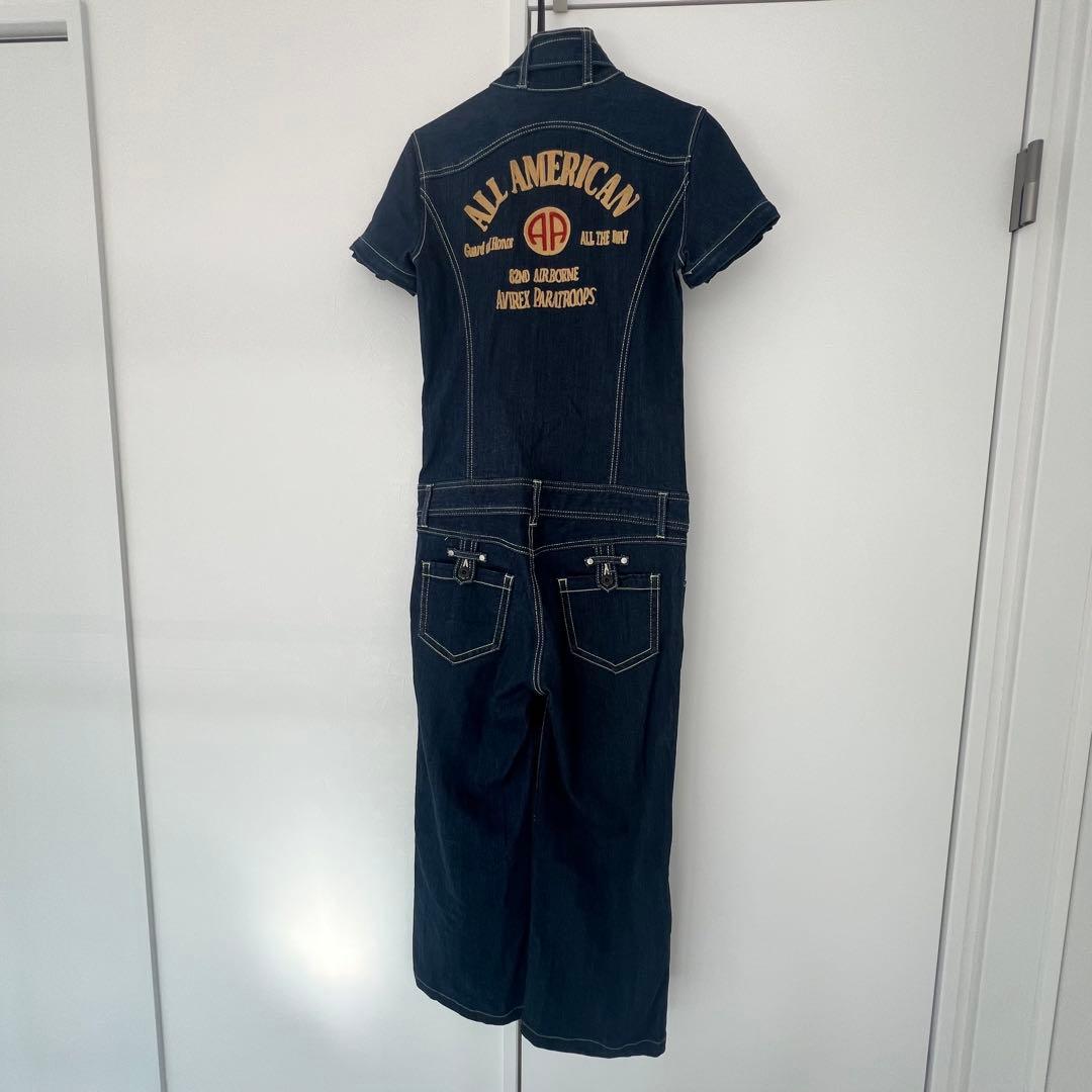 AVIREX アヴィレックス デニム つなぎ 2way 半袖 長袖 M 希少品