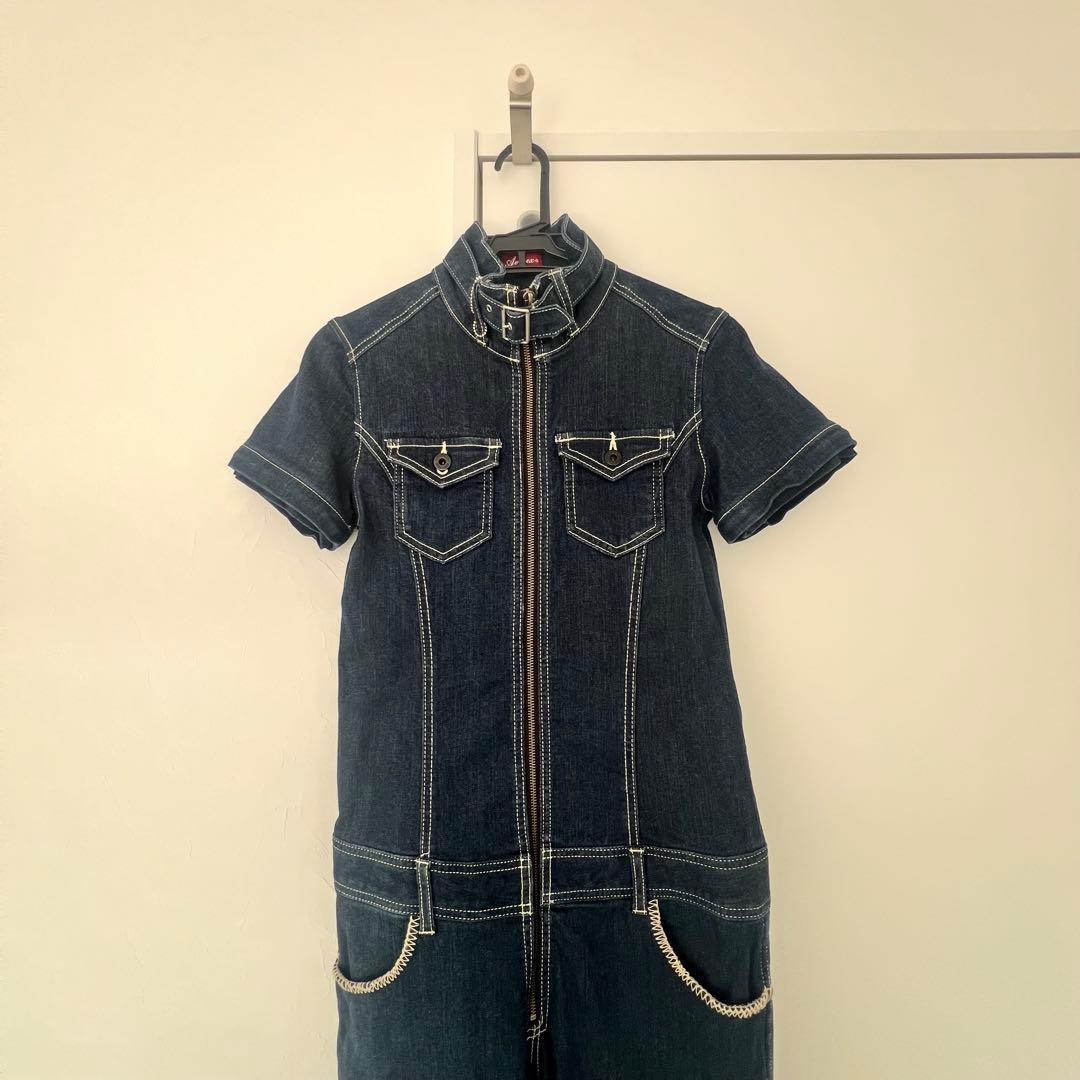 AVIREX アヴィレックス デニム つなぎ 2way 半袖 長袖 M 希少品
