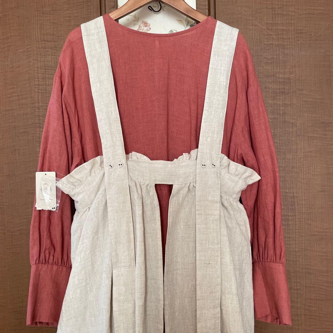 ANESAN新品サマンサモスモス　立川限定　リネンエプロンワンピースキナリ